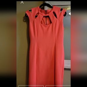 Kardashian sexy Kollections Neon Pink Sheath Dress sz Medium